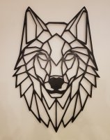 Geometrische Wolf  <br />- 70 x 49 cm +<br />- Zwart
